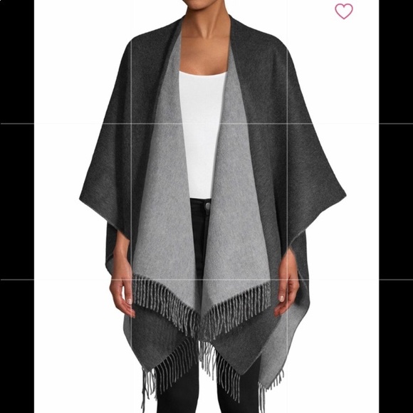 AMICALE Accessories - AMICALE Pure Lambswool Ruana Poncho